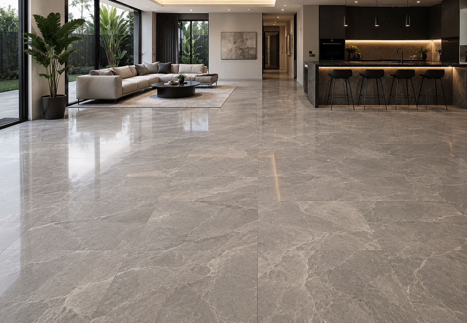Modern floor tiling project by Top 10 Tiling